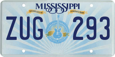 MS license plate ZUG293