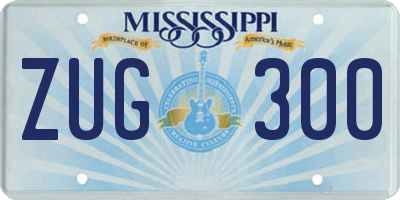 MS license plate ZUG300