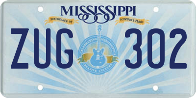 MS license plate ZUG302