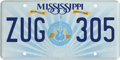 MS license plate ZUG305