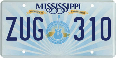 MS license plate ZUG310