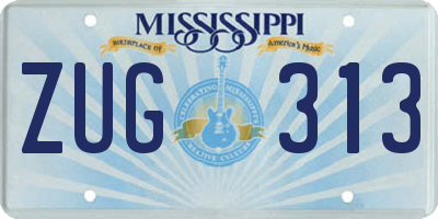 MS license plate ZUG313