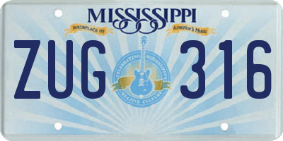 MS license plate ZUG316