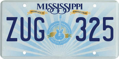 MS license plate ZUG325