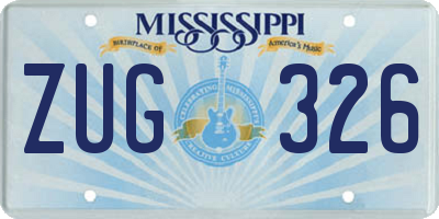 MS license plate ZUG326