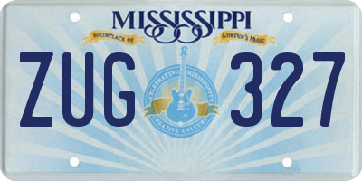 MS license plate ZUG327