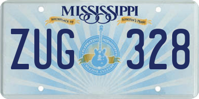 MS license plate ZUG328