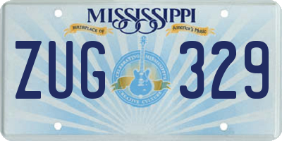 MS license plate ZUG329