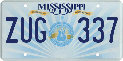 MS license plate ZUG337