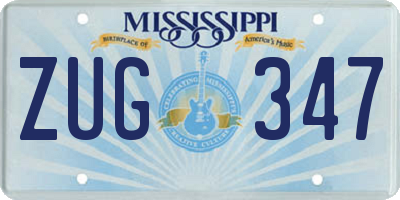 MS license plate ZUG347