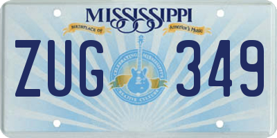 MS license plate ZUG349