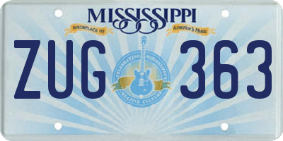 MS license plate ZUG363