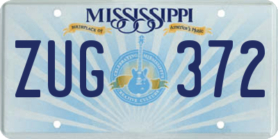 MS license plate ZUG372