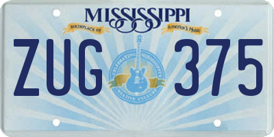 MS license plate ZUG375