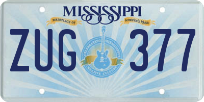 MS license plate ZUG377