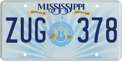 MS license plate ZUG378