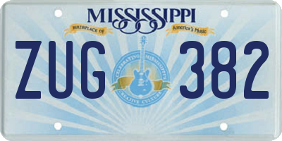 MS license plate ZUG382