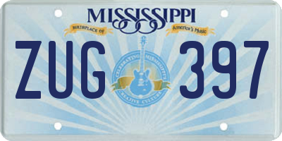 MS license plate ZUG397