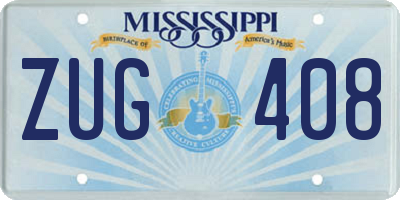 MS license plate ZUG408