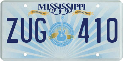 MS license plate ZUG410