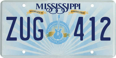 MS license plate ZUG412