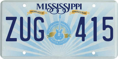 MS license plate ZUG415