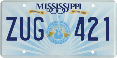 MS license plate ZUG421