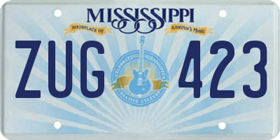 MS license plate ZUG423