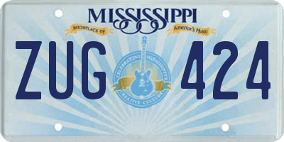 MS license plate ZUG424