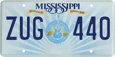 MS license plate ZUG440