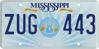 MS license plate ZUG443