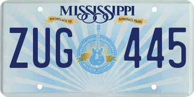 MS license plate ZUG445