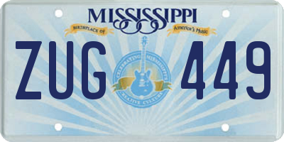 MS license plate ZUG449