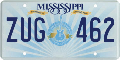 MS license plate ZUG462