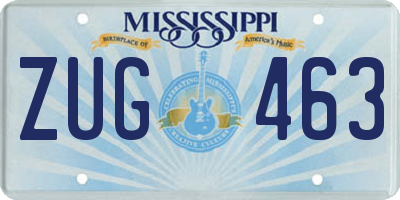 MS license plate ZUG463