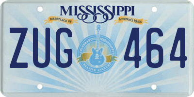 MS license plate ZUG464