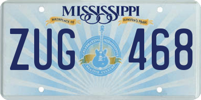 MS license plate ZUG468