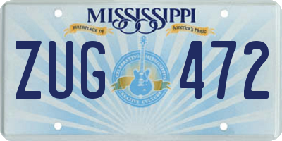 MS license plate ZUG472