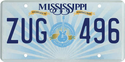 MS license plate ZUG496