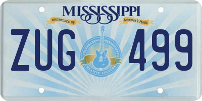 MS license plate ZUG499