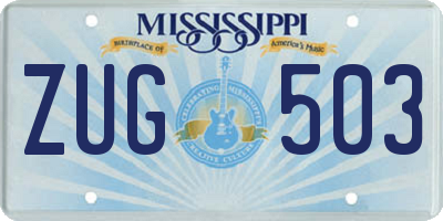 MS license plate ZUG503