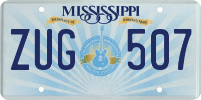 MS license plate ZUG507