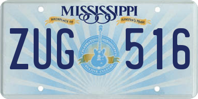 MS license plate ZUG516