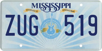 MS license plate ZUG519