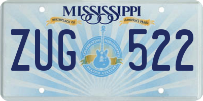 MS license plate ZUG522