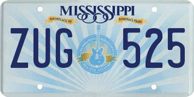 MS license plate ZUG525