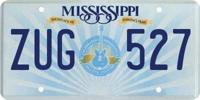 MS license plate ZUG527