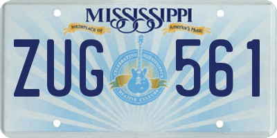 MS license plate ZUG561