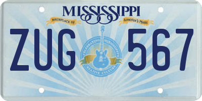 MS license plate ZUG567