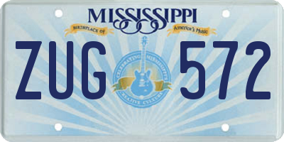 MS license plate ZUG572